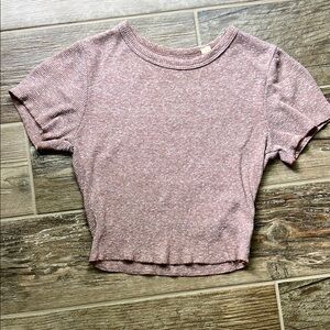 PacSun Ribbed Short Sleeve Crop Top XS
